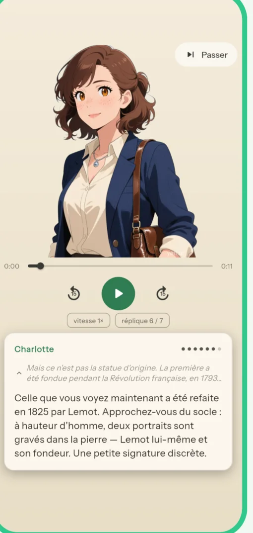 Guide audio avec transcription
