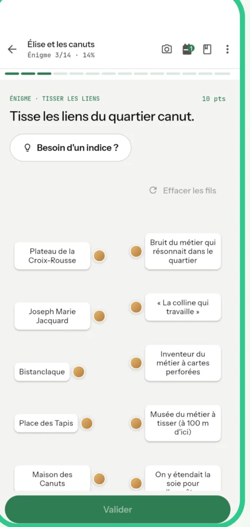 Énigme : tisser les liens du quartier canut
