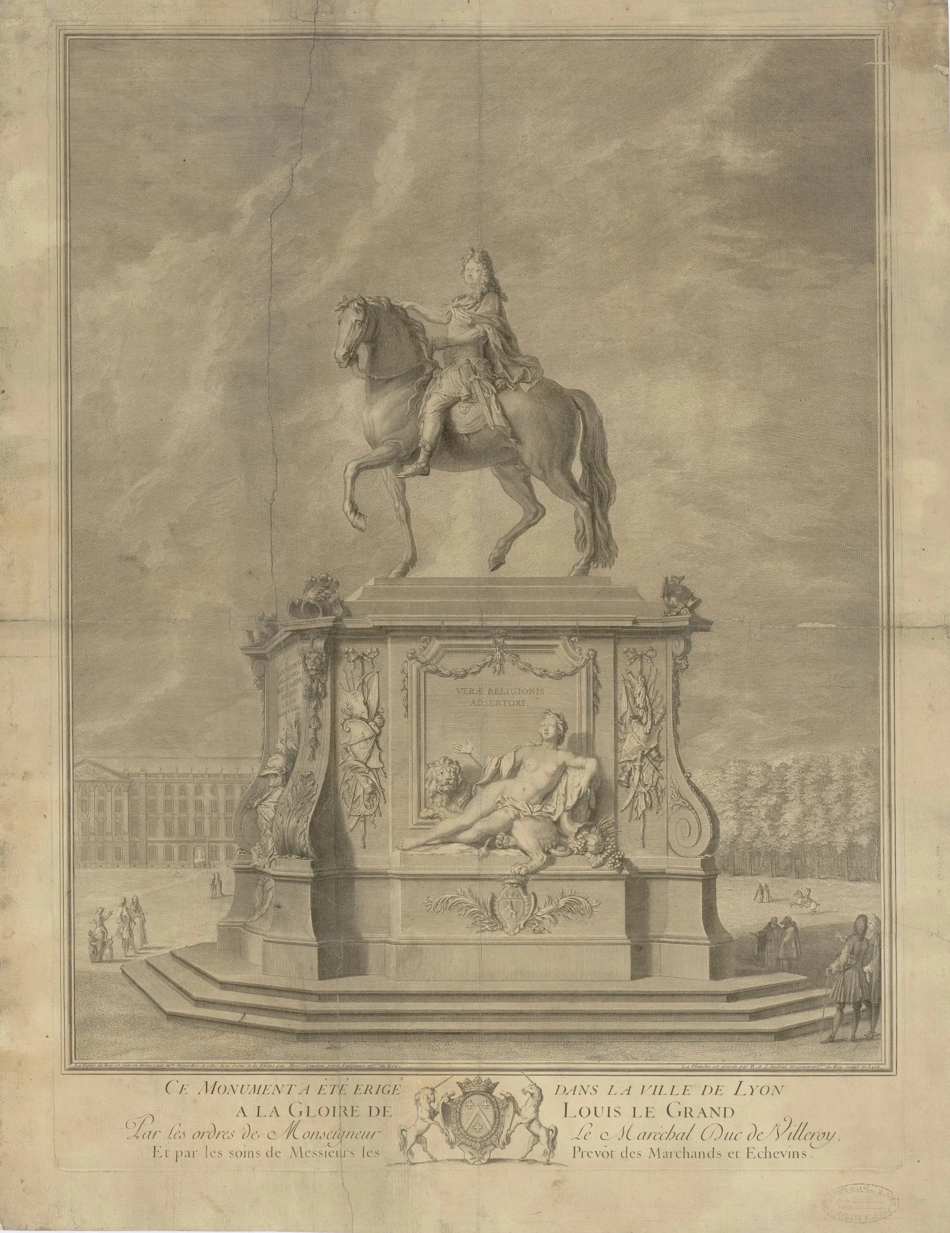 Place Bellecour en 1713, image d'archive